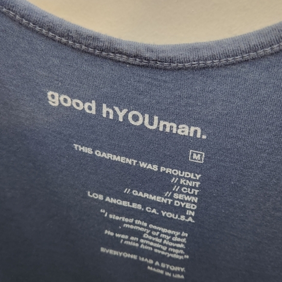 Good hYOUman Renley Be Kind Blue Tank Top Cotton Modal Sustainable Athleisure - Picture 6 of 9